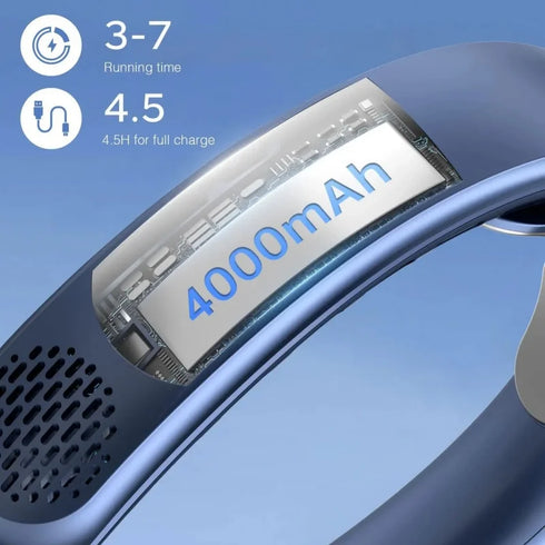 Portable USB Neck Fan with Turbine Design