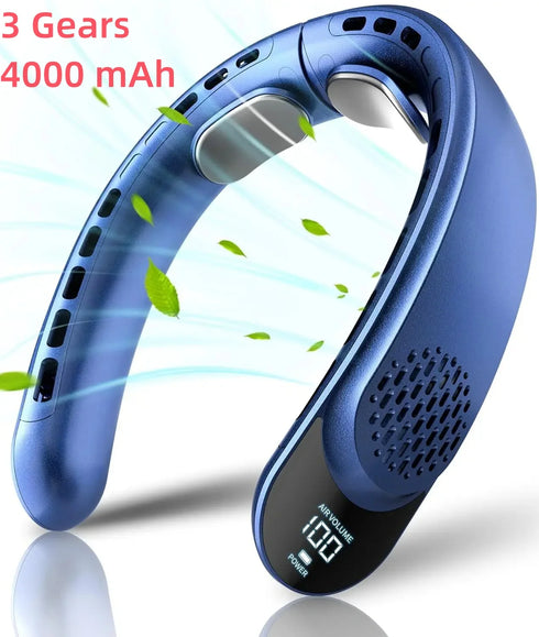 Portable USB Neck Fan with Turbine Design
